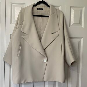 Vince Cream Relaxed Single-Button Blazer